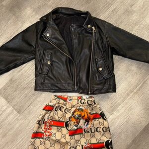 Stylish Black Kids Leather Jacket